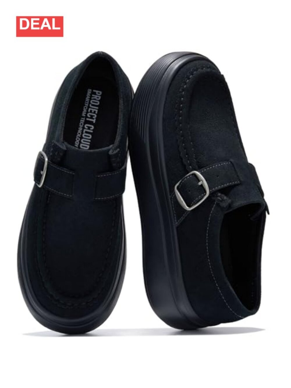 Genuine Suede Platform Loafers Slip On Comfort Shoes